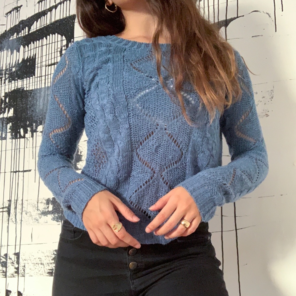 Lose Knit Blue Sweater🦋